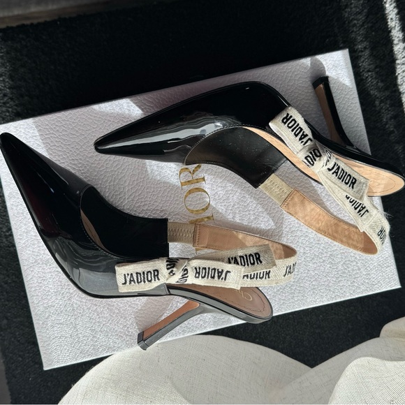 J'ADIOR SLINGBACK PUMP BLACK PATENT CALFSKIN - Picture 6 of 12